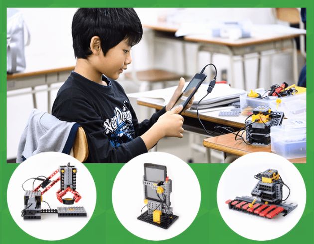 ロボット教室でプログラミング