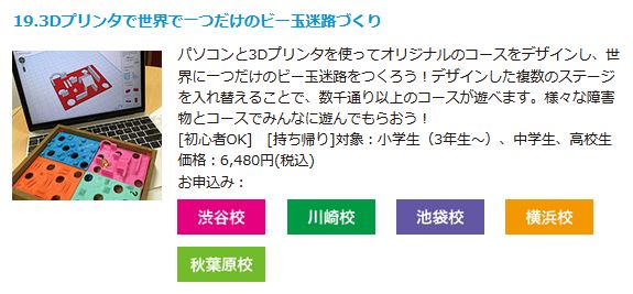 リタリコワンダー,サマーラボ,感想,料金,3Dプリンター,体験
